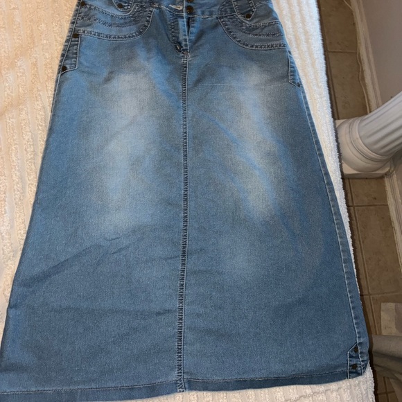 Blue Denim Skirt - Picture 1 of 8